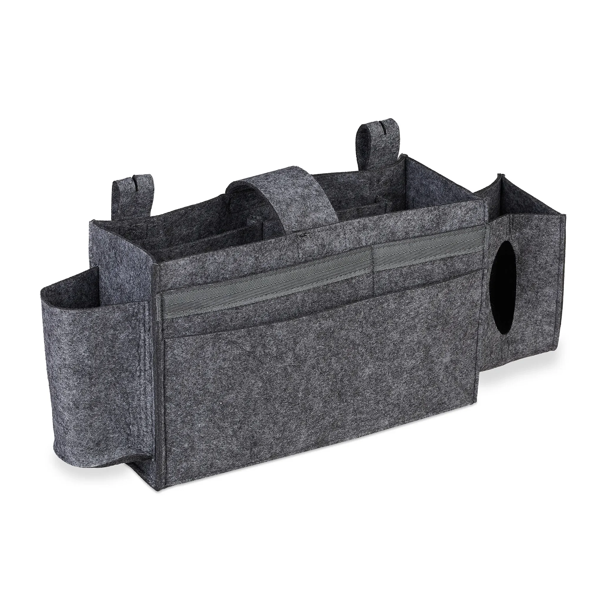 Filz-Betttasche für Hochbetten – Relaxdays Organizer mit 8 Fächern