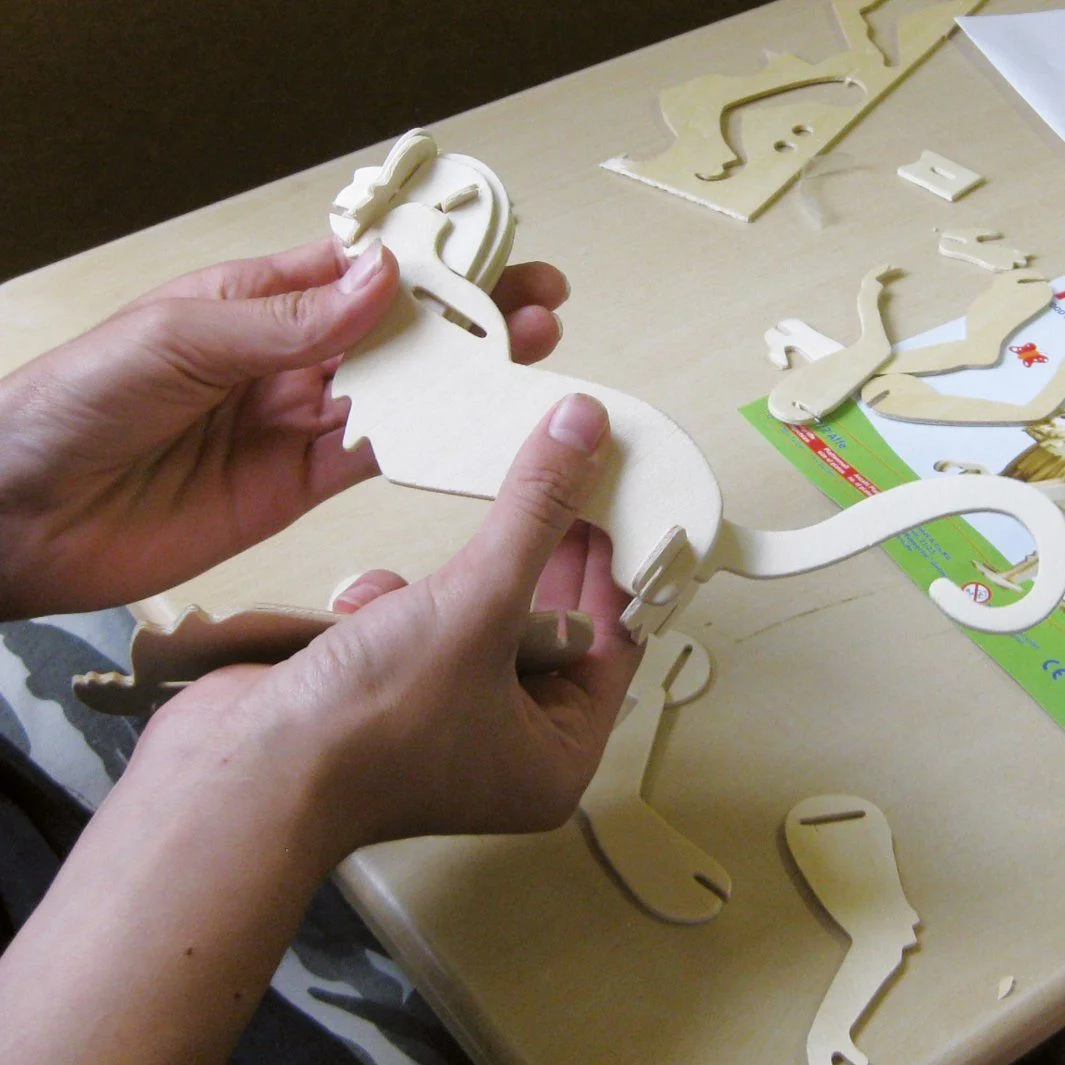 PEBARO 3D-Puzzle Holzbausatz Wasserflugzeug | 30-teiliges Modell | Unbehandeltes Holz zum Bemalen