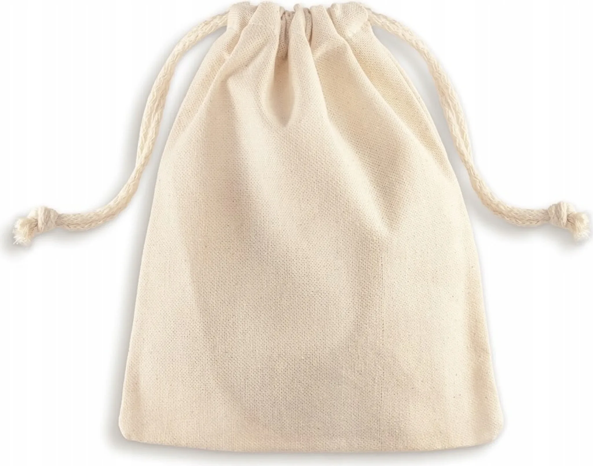 Allbags Geschenkbeutel aus Baumwolle – 15 × 20 cm – Ecru, mit Kordelzug