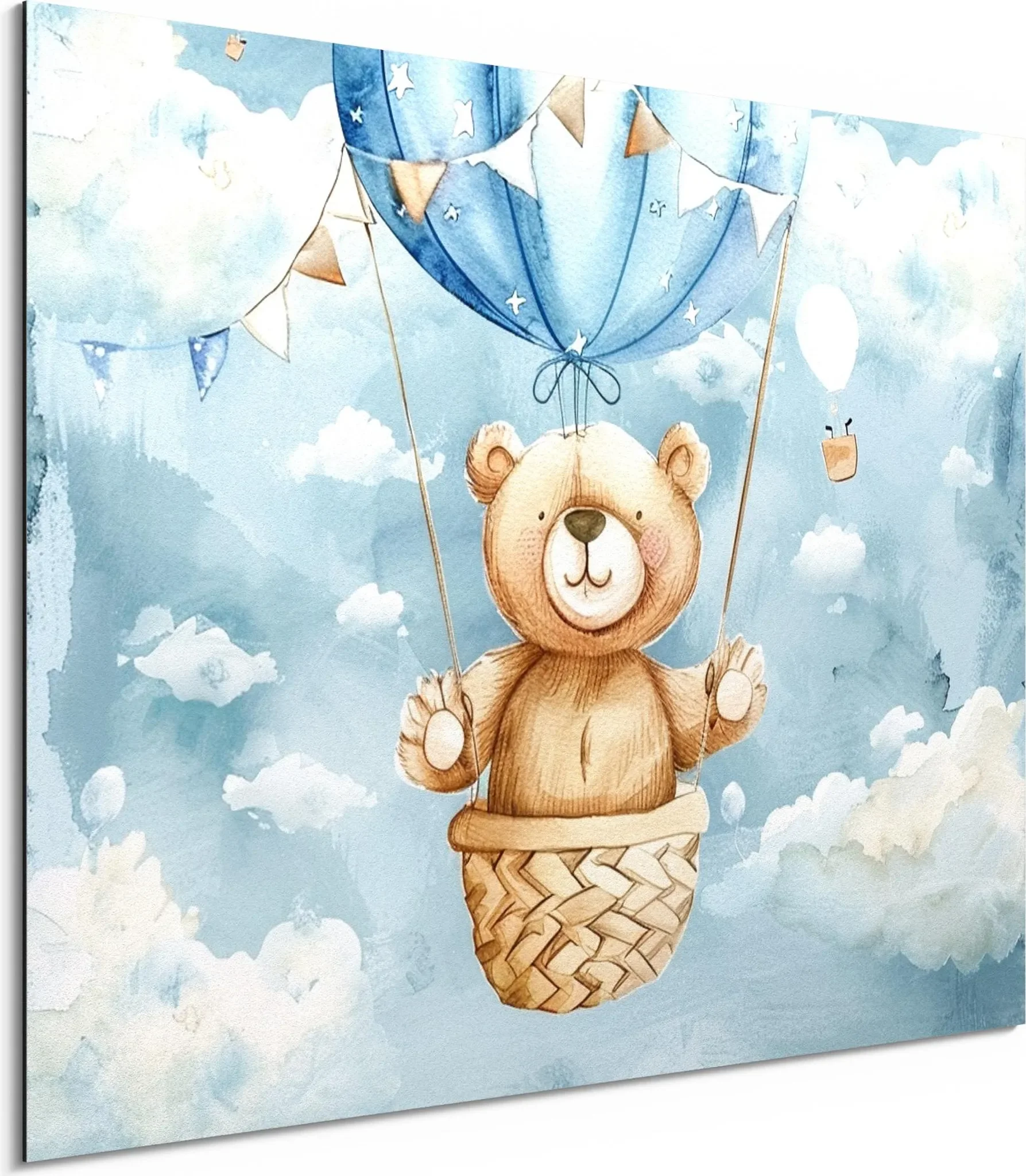 DEQORI Alu-Dibond Bild 40×30 cm – „Bärchen im Ballon“