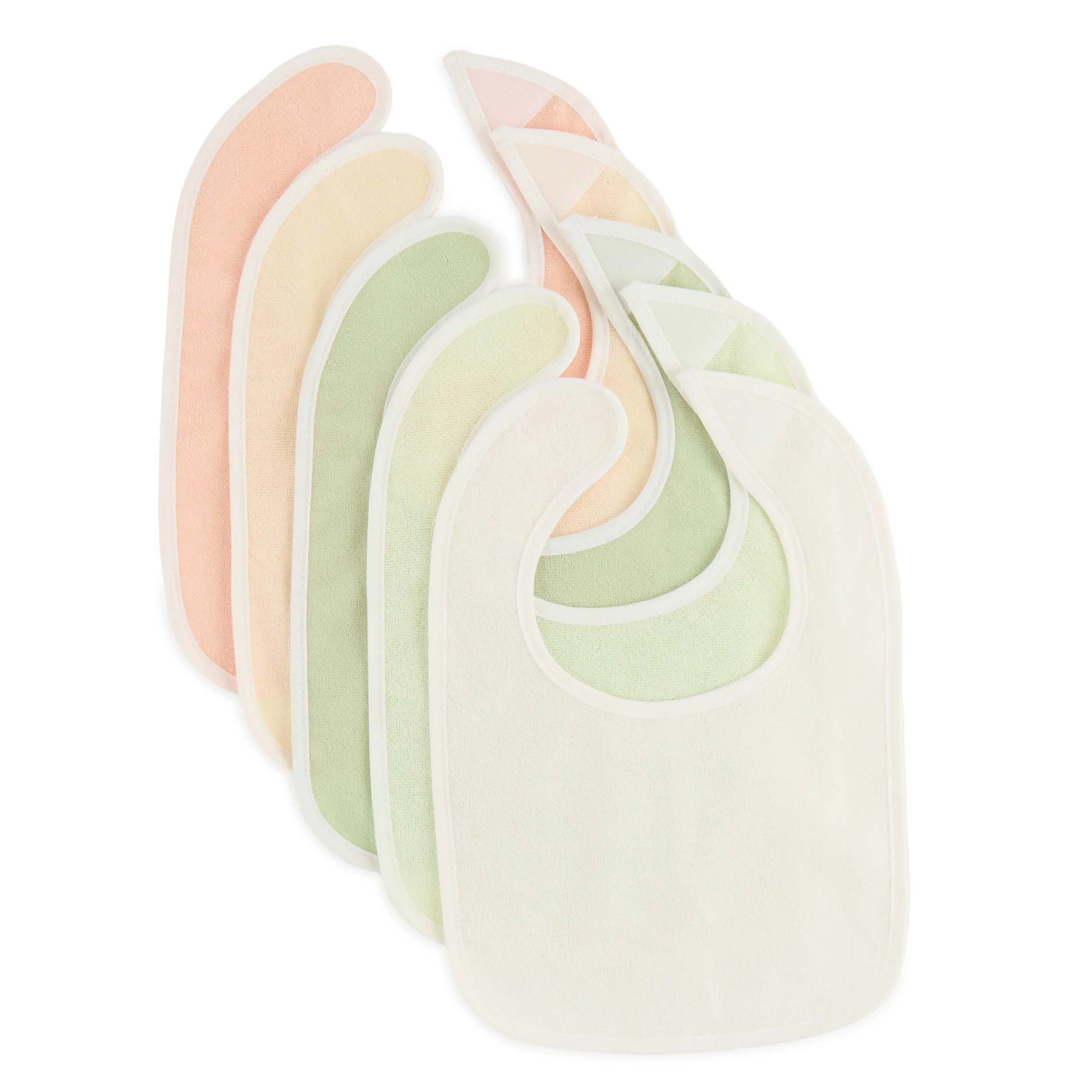 Lätzchen-Set „Fine“ – 5er-Pack mit Klettverschluss, Lime Mix