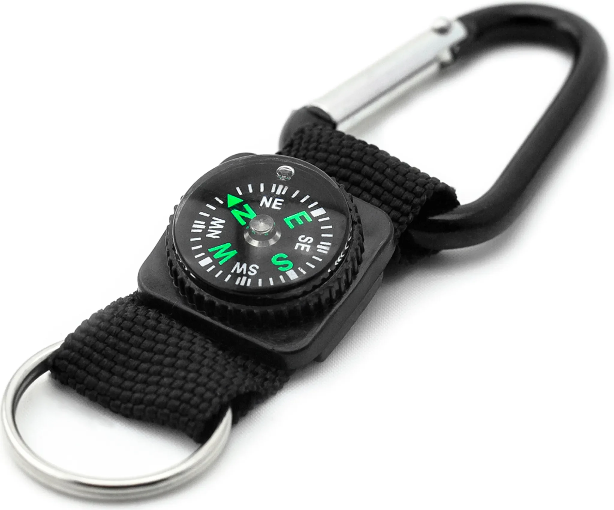 Schlüsselanhänger mit Karabiner & Kompass – Outdoor-Anhänger für Camping & Alltag