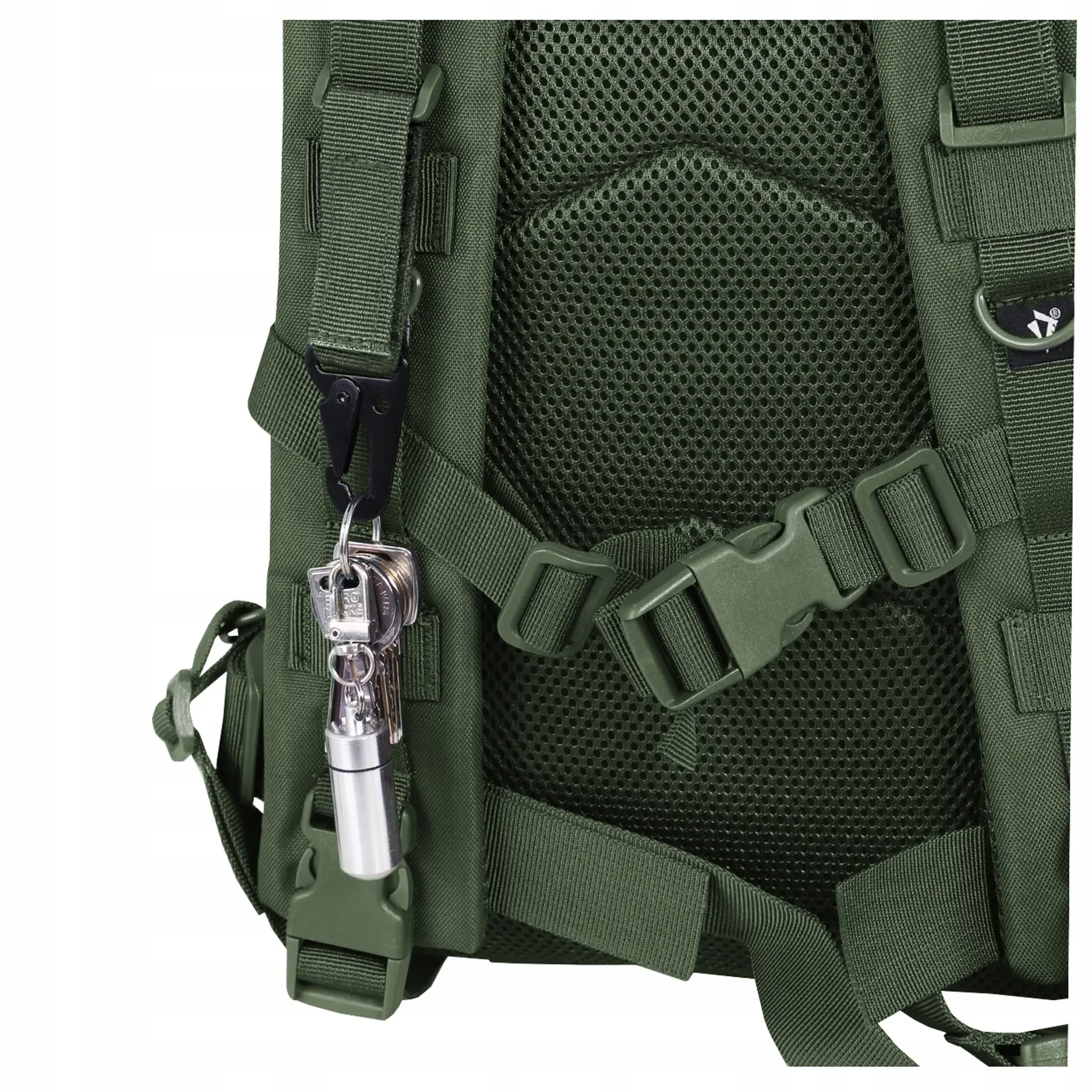 Dominator® EDC-Schlüsselanhänger mit Gürtelclip & Klett – Grün