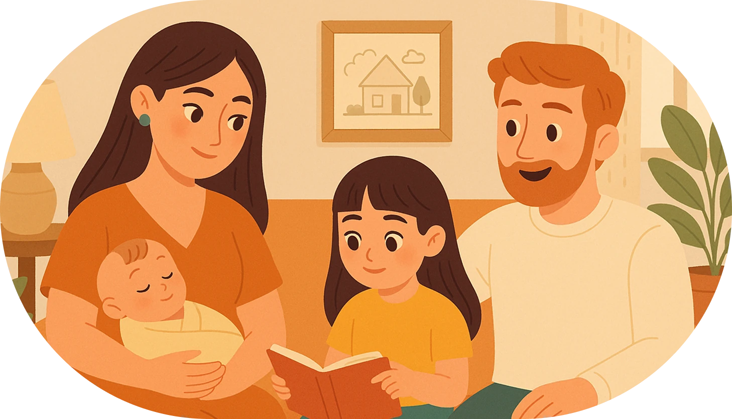 Glückliche Familie mit Kindern