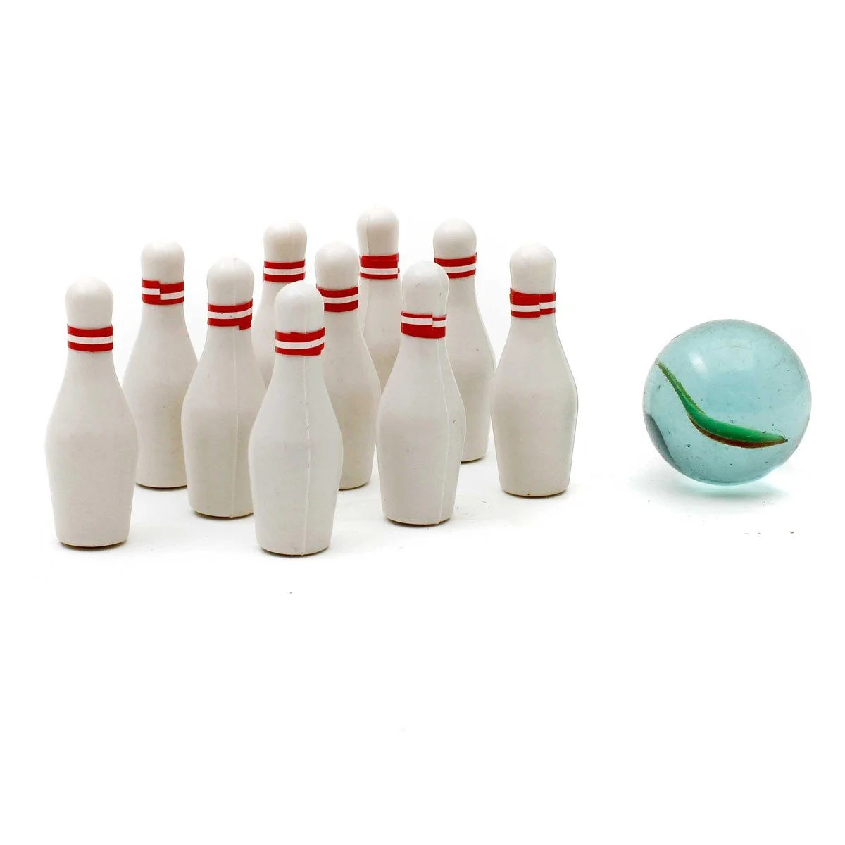 Mini-Bowling-Set aus Holz – Tisch-Kegelspiel für Zuhause, Büro & unterwegs