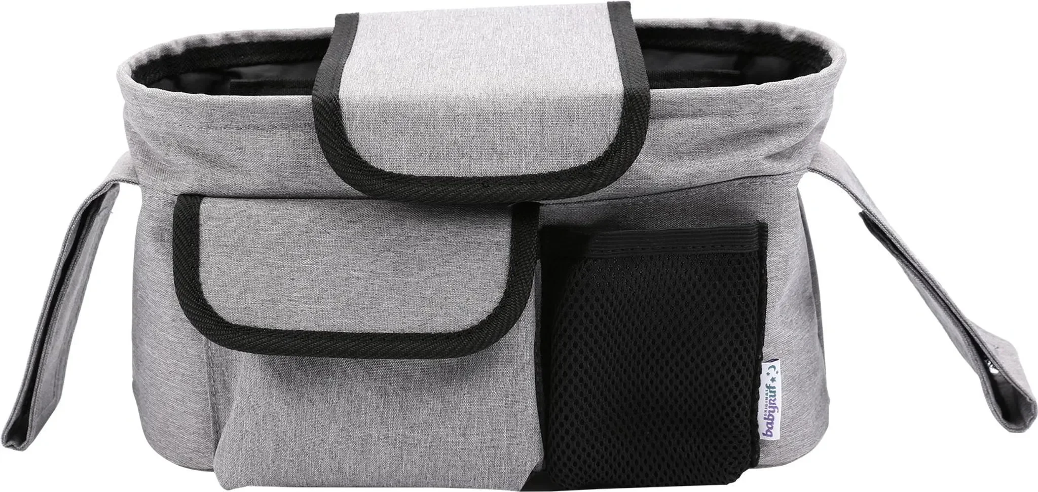 Olympia BO100 Buggy Organizer – Grey | Universale Kinderwagen-Tasche | Wasserabweisend & mit Flaschenhaltern