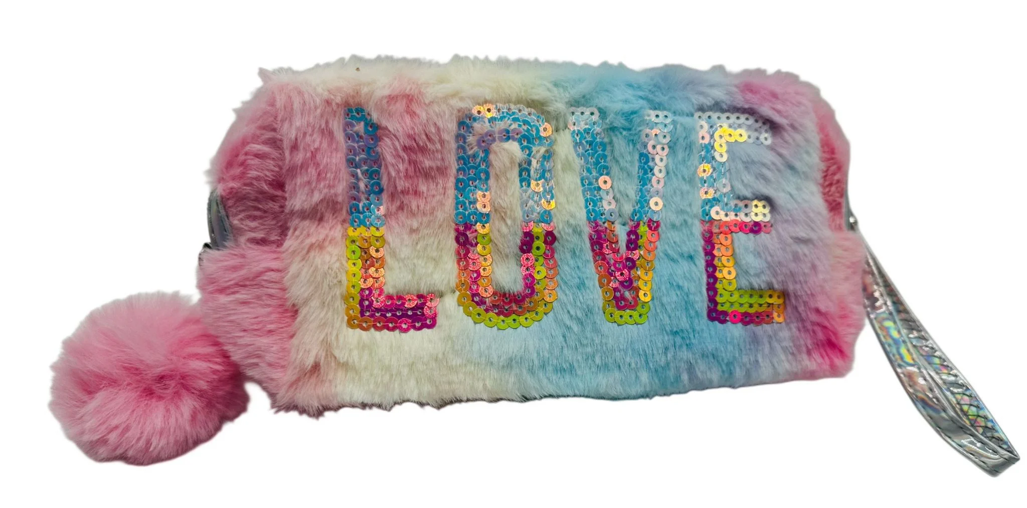 Plüsch-Etui „Love Regenbogen“ – Schmink- & Federmäppchen, 25 cm