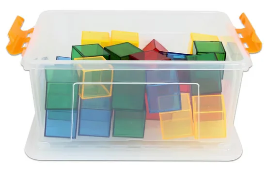 BETZOLD Transparente Klötzchen Geometrie Bausteine für Kinder Set