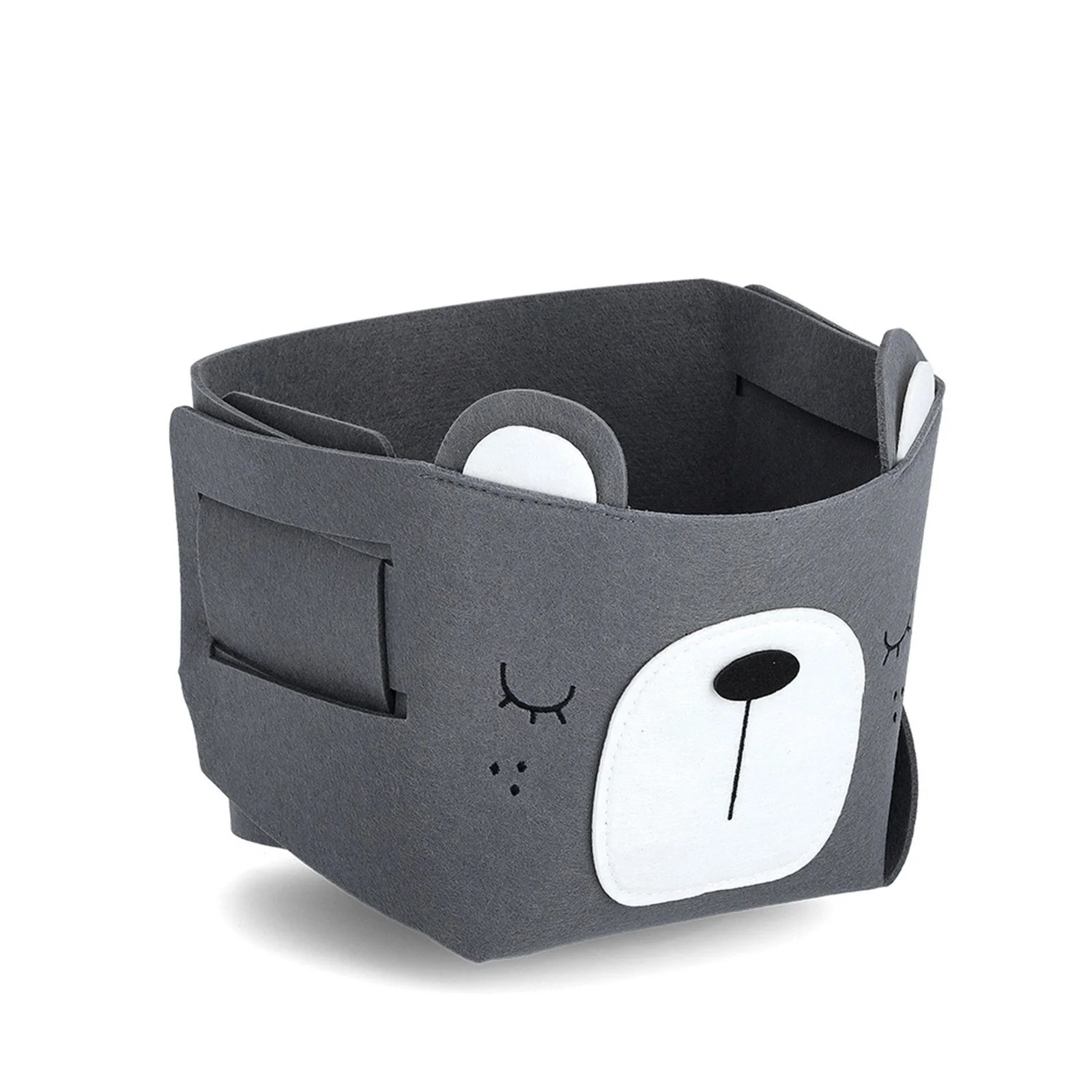 Aufbewahrungsbox aus Filz für Kinderzimmer – Motiv Bär oder Hase, 21×21×17 cm