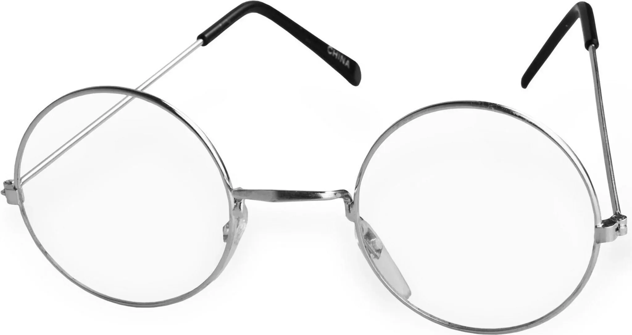 Metallbrille rund mit Gläsern – Kostüm-Accessoire im Retro-Stil