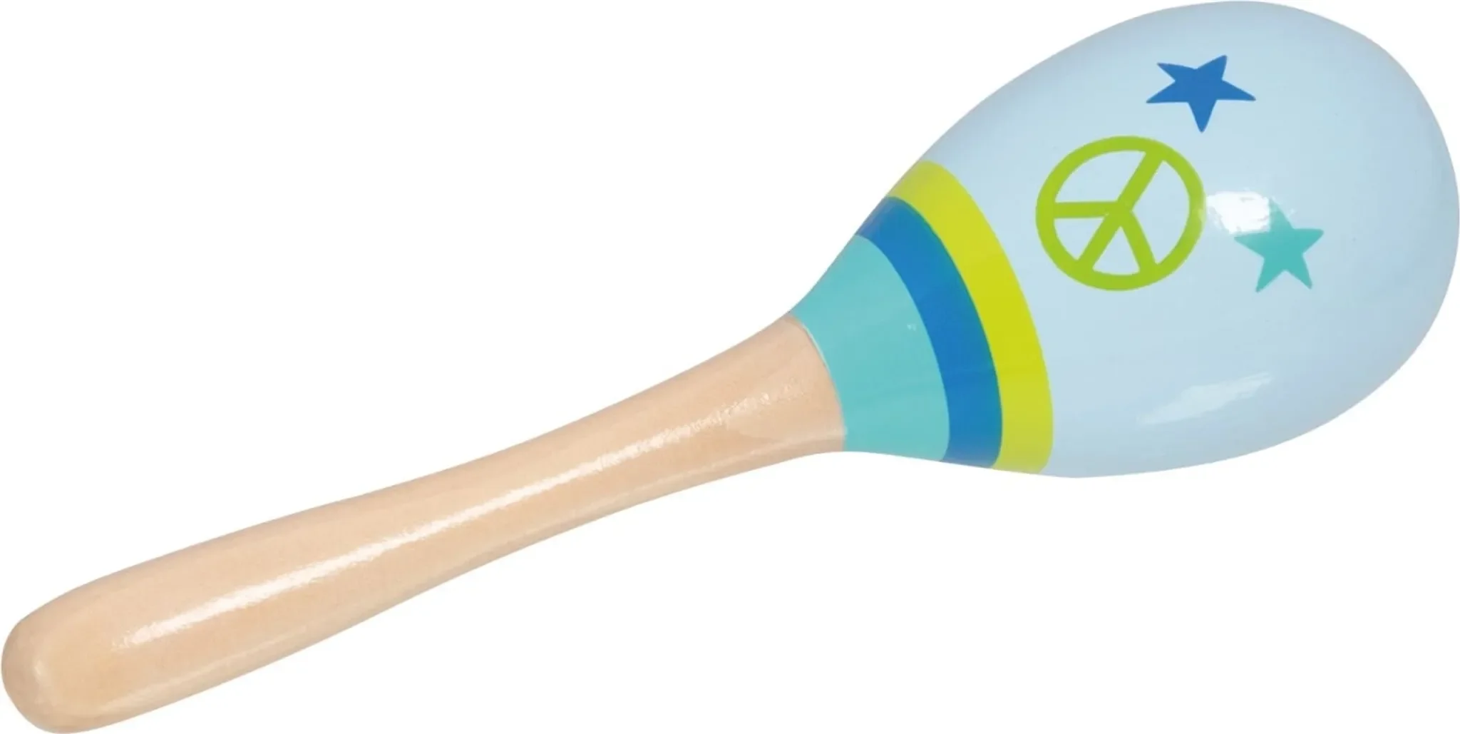 Holz-Maracas „Peace“ von Goki – Buntes Rhythmusinstrument, 20 cm