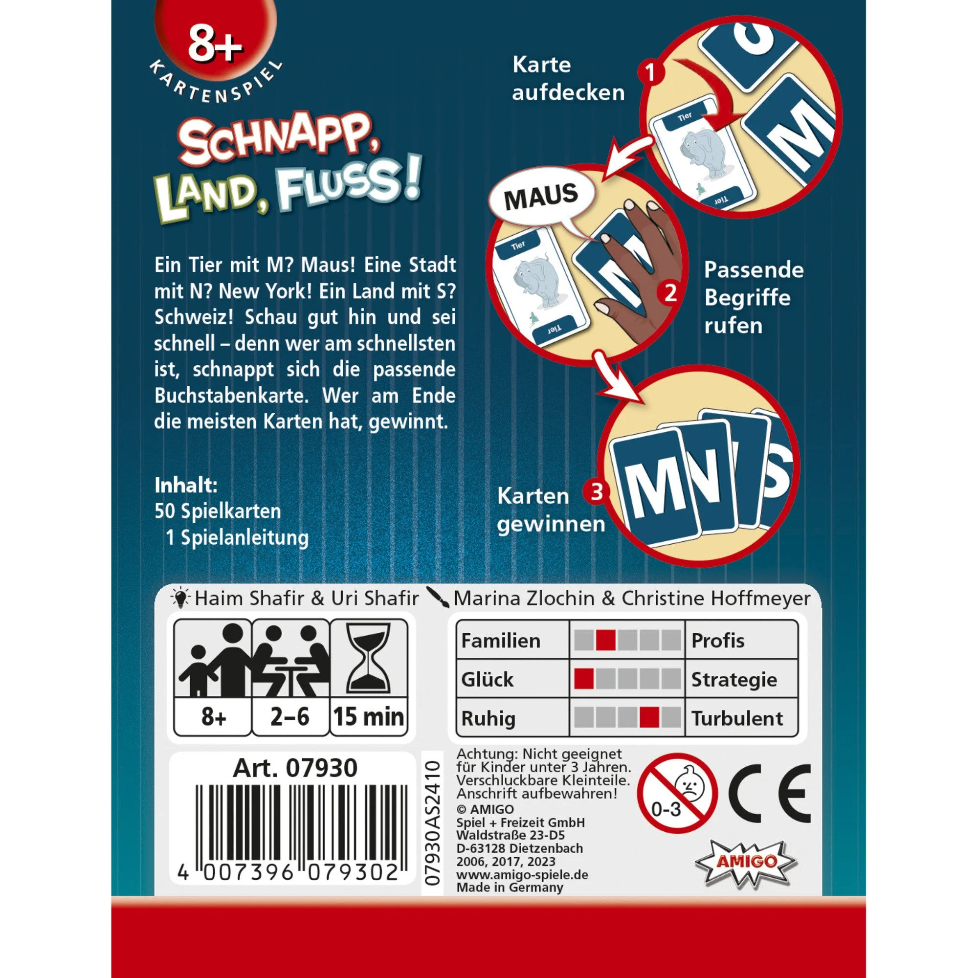 Kartenspiel „Schnapp, Land, Fluss!“ – Reaktions- & Wortspiel für 2–6 Spieler