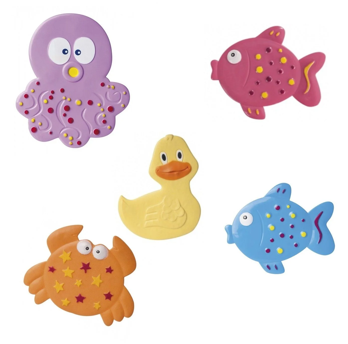 Baby-Badewannenmatten 5er-Set – Tiermotive mit Saugnäpfen