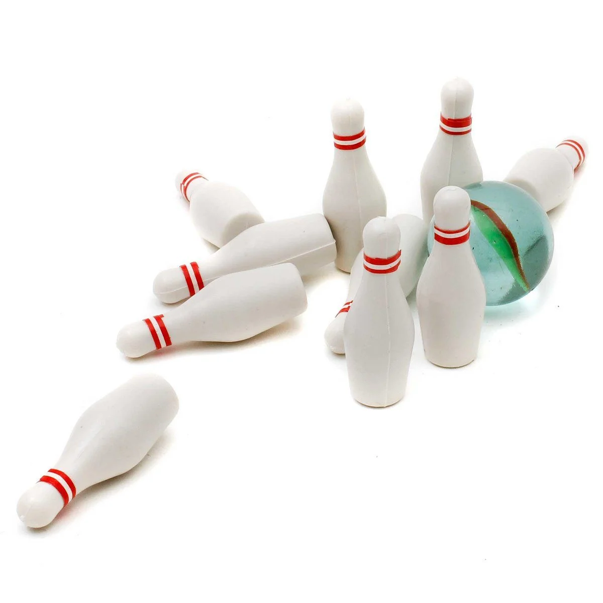Mini-Bowling-Set aus Holz – Tisch-Kegelspiel für Zuhause, Büro & unterwegs