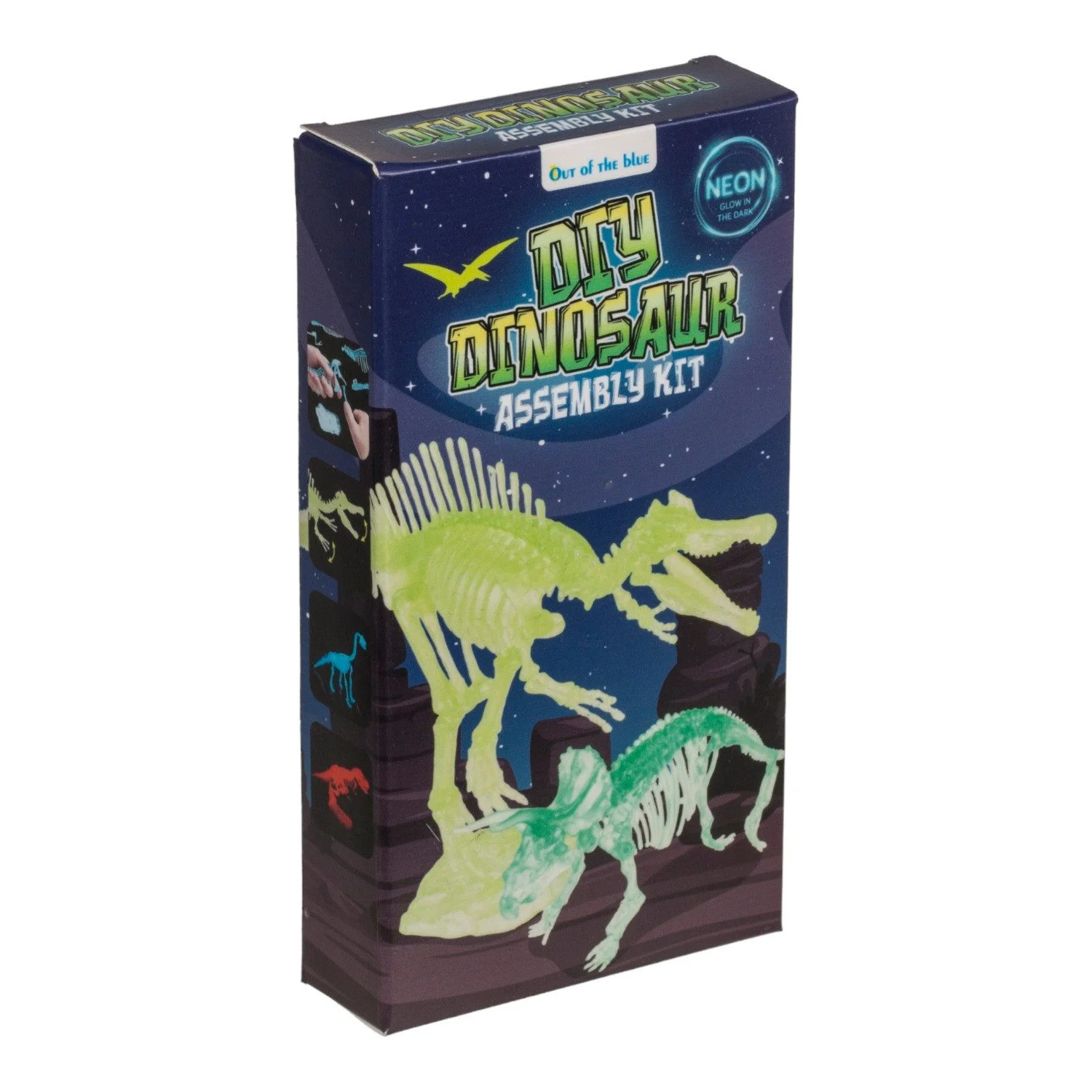 OUT OF THE BLUE – DIY Dinosaurier Skelett Bausatz | Glow-in-the-Dark Dino | Zufälliges Modell, ca. 20 cm