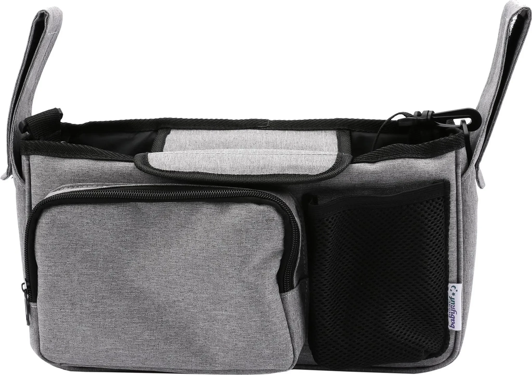 Olympia BO200 Buggy Organizer – Grey | Universale Kinderwagen-Tasche | Wasserabweisend & mit Flaschenhaltern