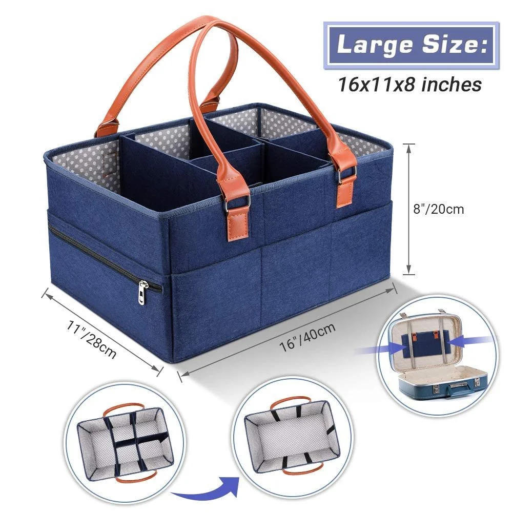 Filz-Windel-Caddy für Neugeborene – Tragbarer Organizer mit Fächern